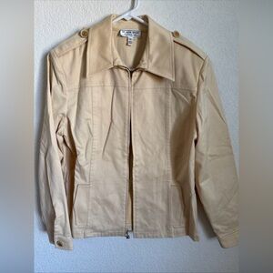 St. John Sport Women's Marie Gray Yellow / Gold Lined Zip Jacket Size Small